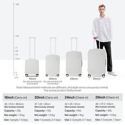 Mixi Striped Travel Luggage 16", 20", 24", and 26"