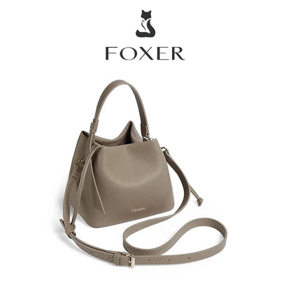 FOXER Brand Women's Top-handle Bucket Bag  2026 New Trendy Hot Selling Fashion Versatile Female Shoulder Crossbody Bag Purse
