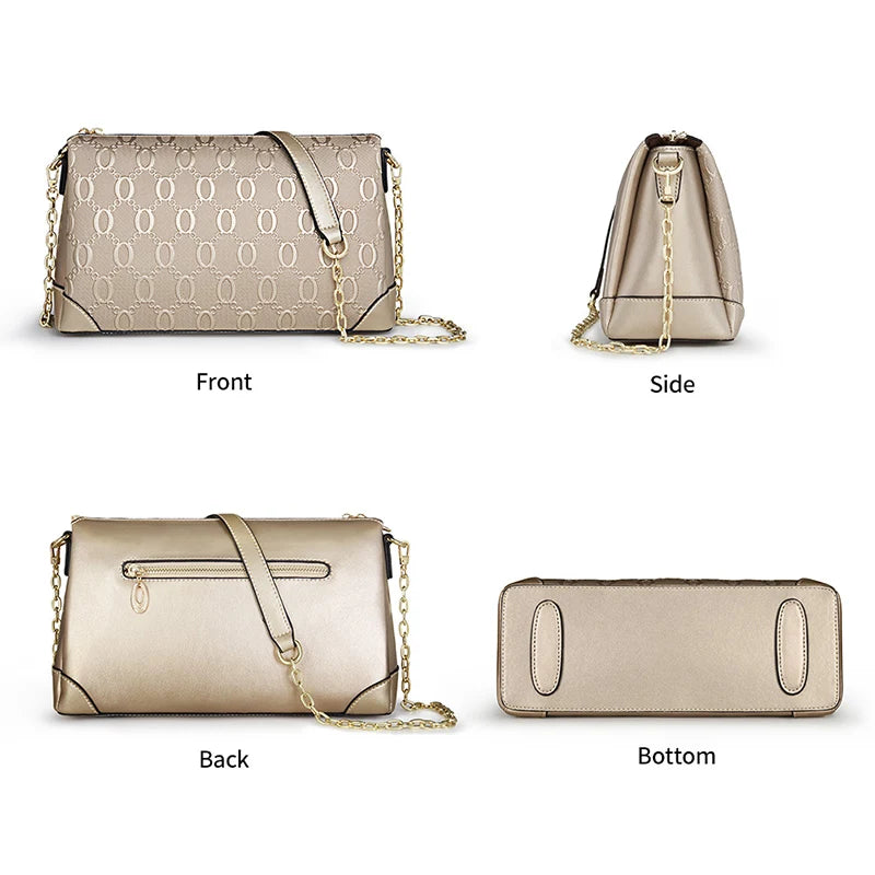 FOXER 2026 Spring Summer Women's Crossbody Bag Split Leather Fashion Chain Shoulder Bag Luxury Commuter Lady Cellphone Purse