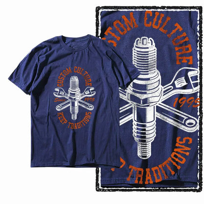 G11 NAVY Cotton Men's Big Size Car Theme Graphic T-shirt |  Streetwear Cool O-neck men's Tee Tshirt