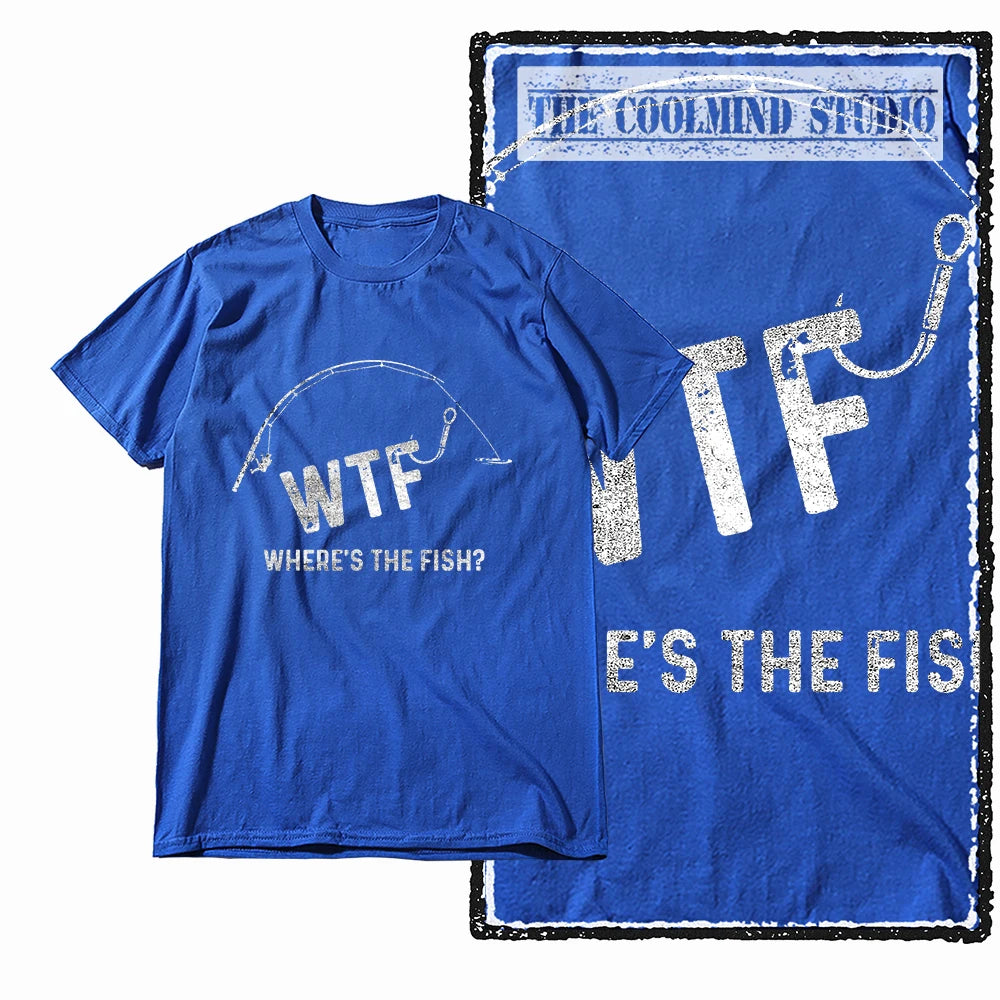COOLMIND Z1018 Funny Fishing Graphic Cotton Tee