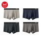 MiiOW Cotton Men's Boxer Shorts - 4Pcs Breathable Antibacterial Underwear for Men