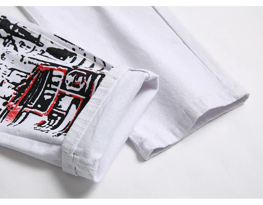 Men's Stylish Jeans Featuring Unique Letter Prints and patterns - ShopHub