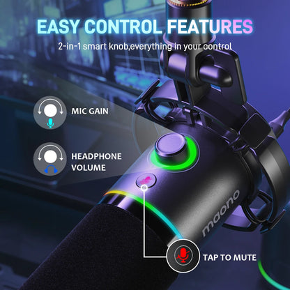 MAONO PD200X XLR/USB Dynamic Microphone for Gaming, Recording & Streaming