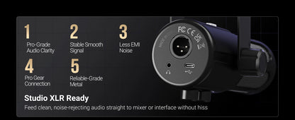 Elevate Your Sound Quality with the USB XLR Dynamic Podcast Microphone