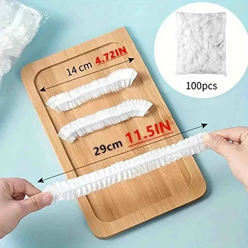 200-Piece Reusable Stretch Lids & Shower Caps Kit, Silicone Covers for Food Storage and Bathroom Protection