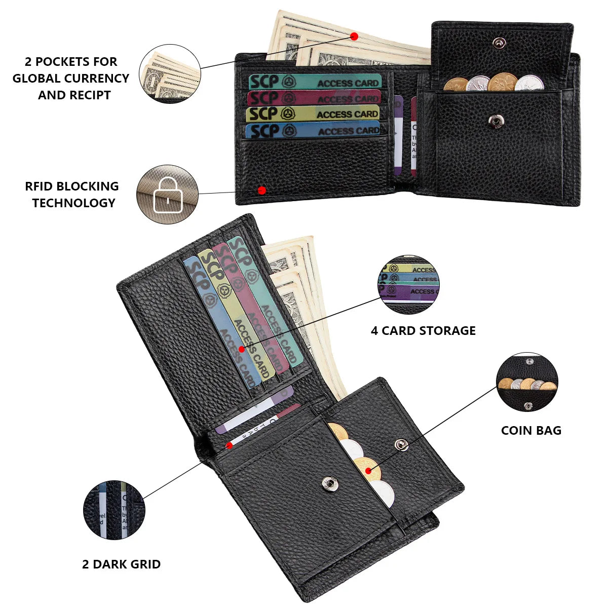 Rfid Men's Genuine Leather Wallet