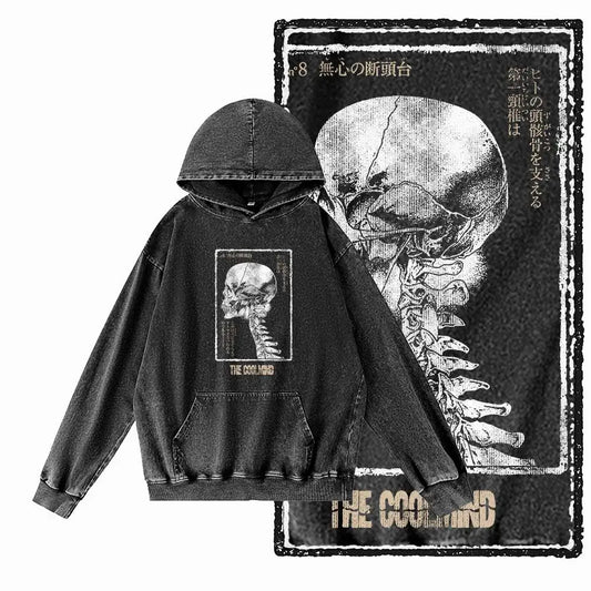 COOLMIND G14 Acid-Washed Black Printed Hoodie