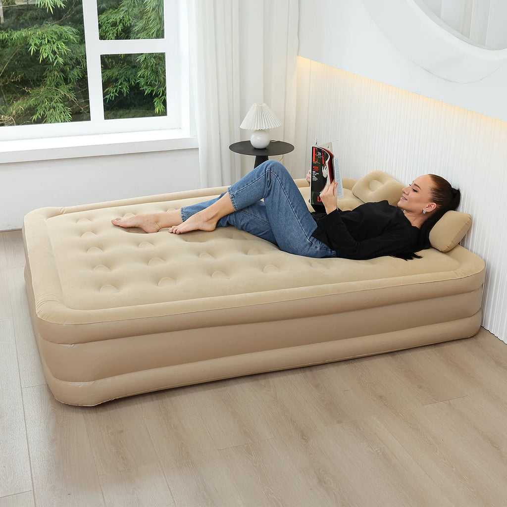 AZULBLANCO PVC Flocked Inflatable Mattress