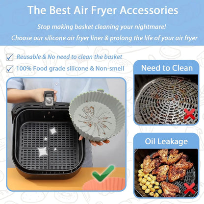 Air Fryer Silicone Liners Round 7/8/9 inch