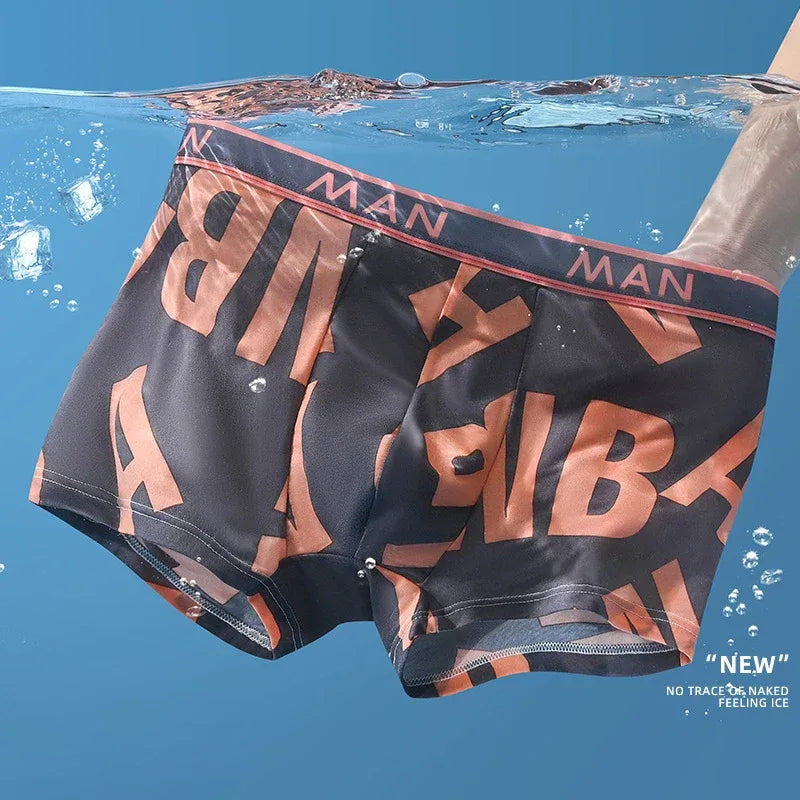 Men's 4 Pack Ice Silk Boxer Shorts - ShopHub