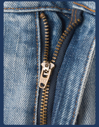 SIMWOOD High Standard 2026 Autumn New Loose Straight 14.3oz Selvedge Denim Jeans Men's Retro Washed Ripped Pants Vintage Trouser
