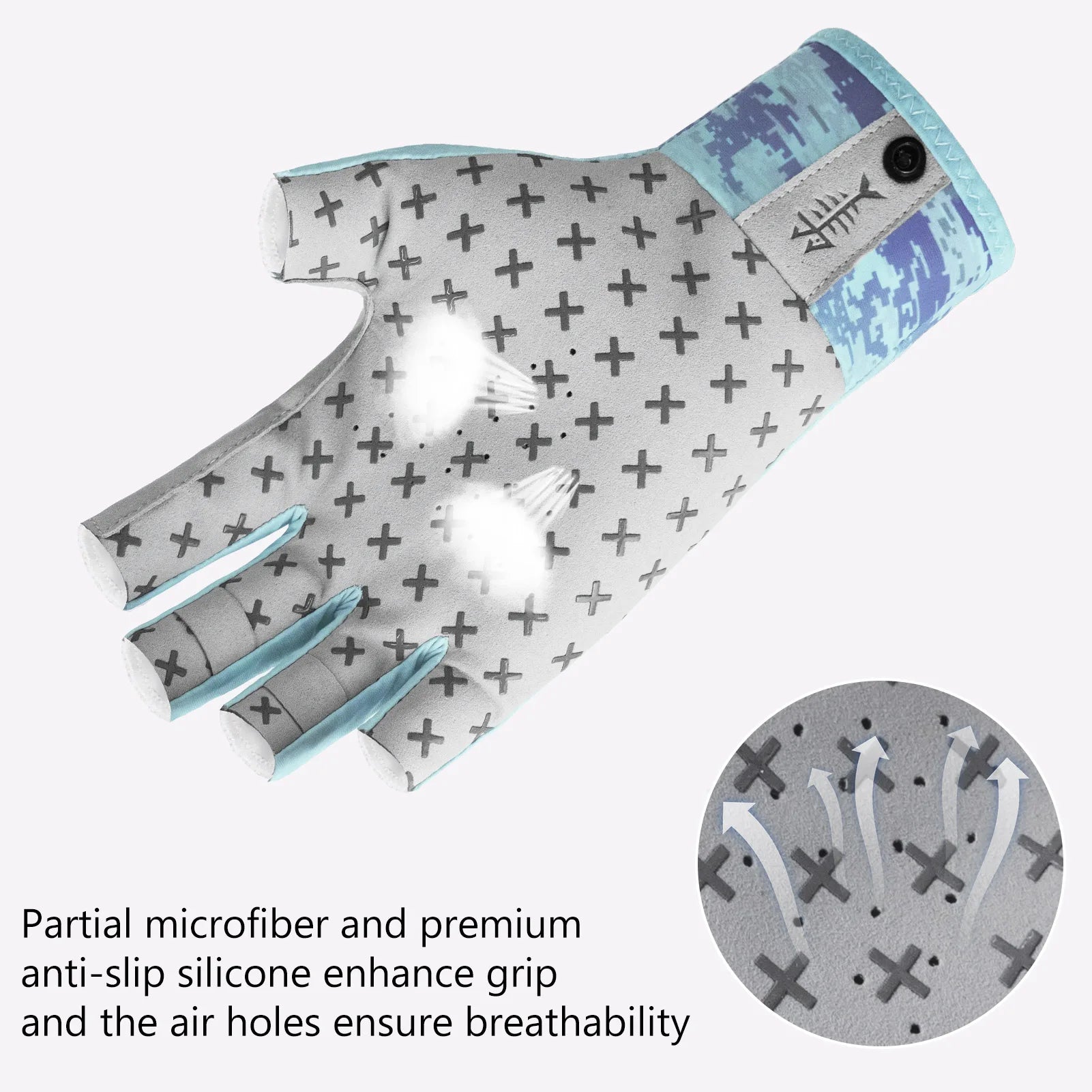 BASSDASH Breathable 3/4 Finger UPF 50+ Sun Gloves ShopHub