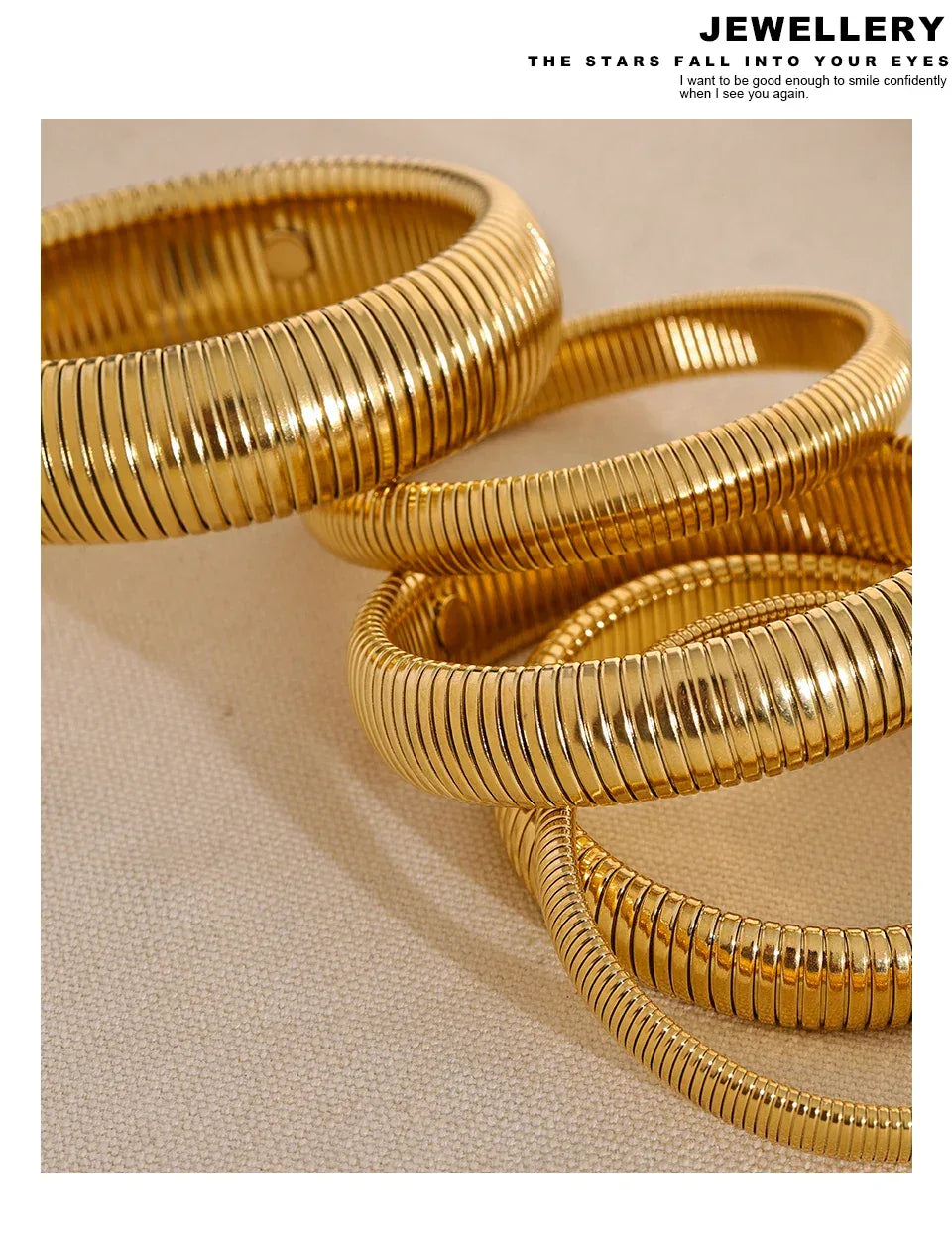 Stainless Steel Elastic Thick Metal Bracelet Bangle - ShopHub