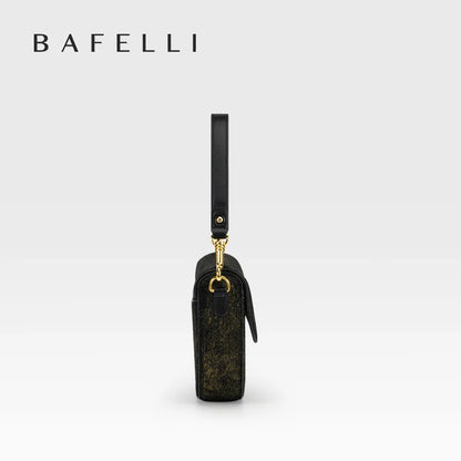 BAFELLI Animal-Print Cow Leather Saddle Bag