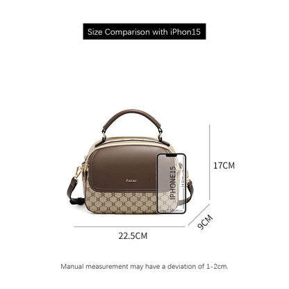 FOXER Lady's Shoulder Bag PVC Leather Casual Handbag Vintage Female Crossbody Bag Fashion Commute Boston Bag