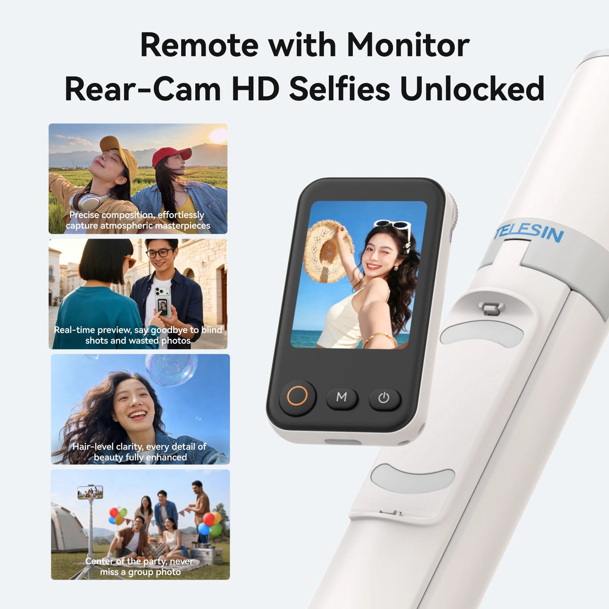 TELESIN 1.7M Wireless Bluetooth Selfie Stick Tripod with Remote Control
