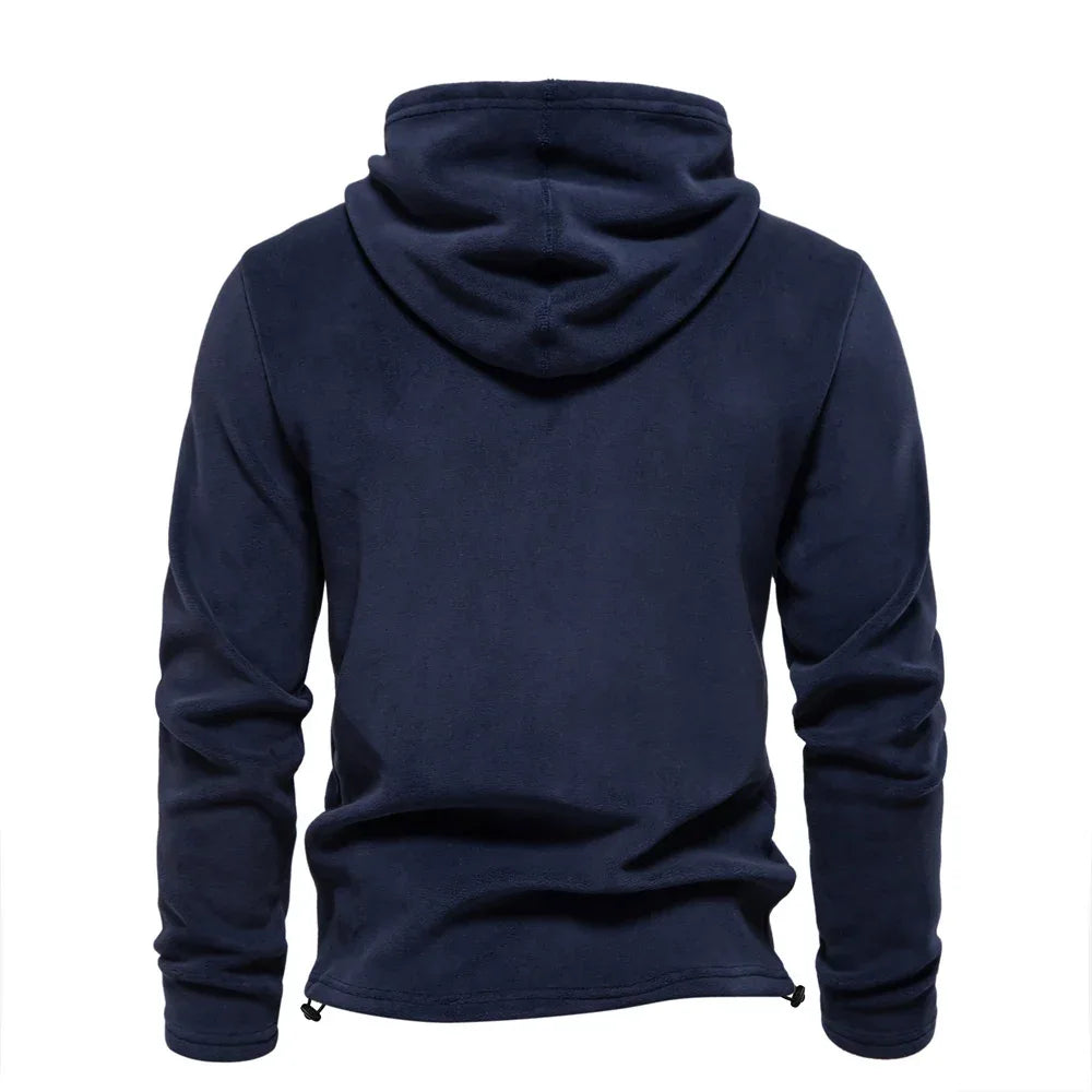 AIOPESON Solid Fleece Hoody - ShopHub