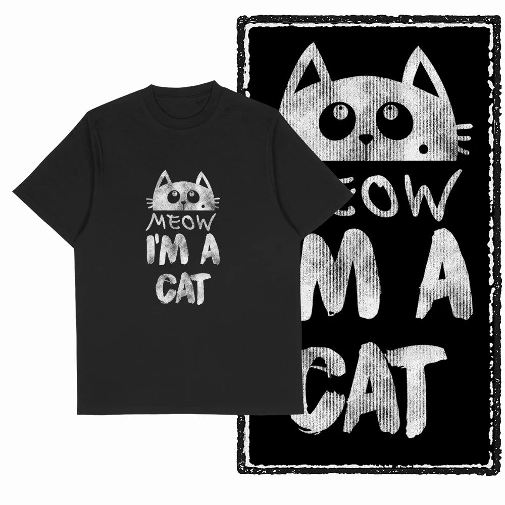 COOLMIND 100% Cotton Short Sleeve Cool Cat Print Men Tshirt Casual Summer Loose Men Cat T Shirt o-neck t-shirt Men Tee Shirts