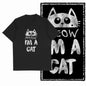 COOLMIND 100% Cotton Short Sleeve Cool Cat Print Men Tshirt Casual Summer Loose Men Cat T Shirt o-neck t-shirt Men Tee Shirts