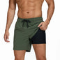 Men's DATIFER Summer 2026 boardshorts with elastic waist, side zipper pocket, polyester and spandex fabric, suitable for gym and beach.