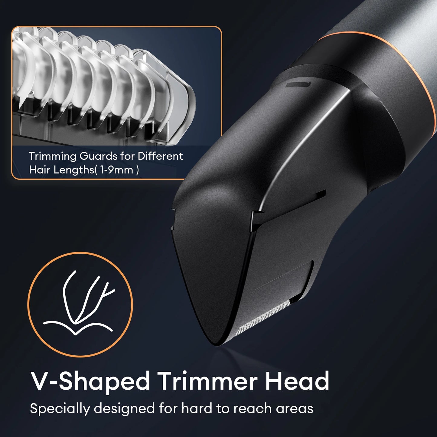 Kensen S16 Body Hair Trimmer Kit for Men with LED Display Rechargeable Electric Beard Shaver