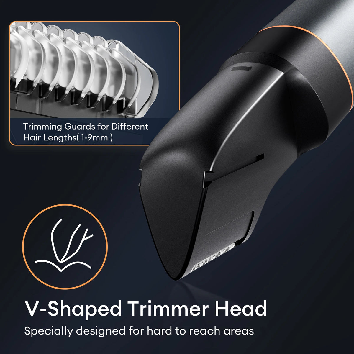 Kensen S16 Body Hair Shaver Kit with hair crimpers, compact design, black and silver color, suitable for grooming body hair.