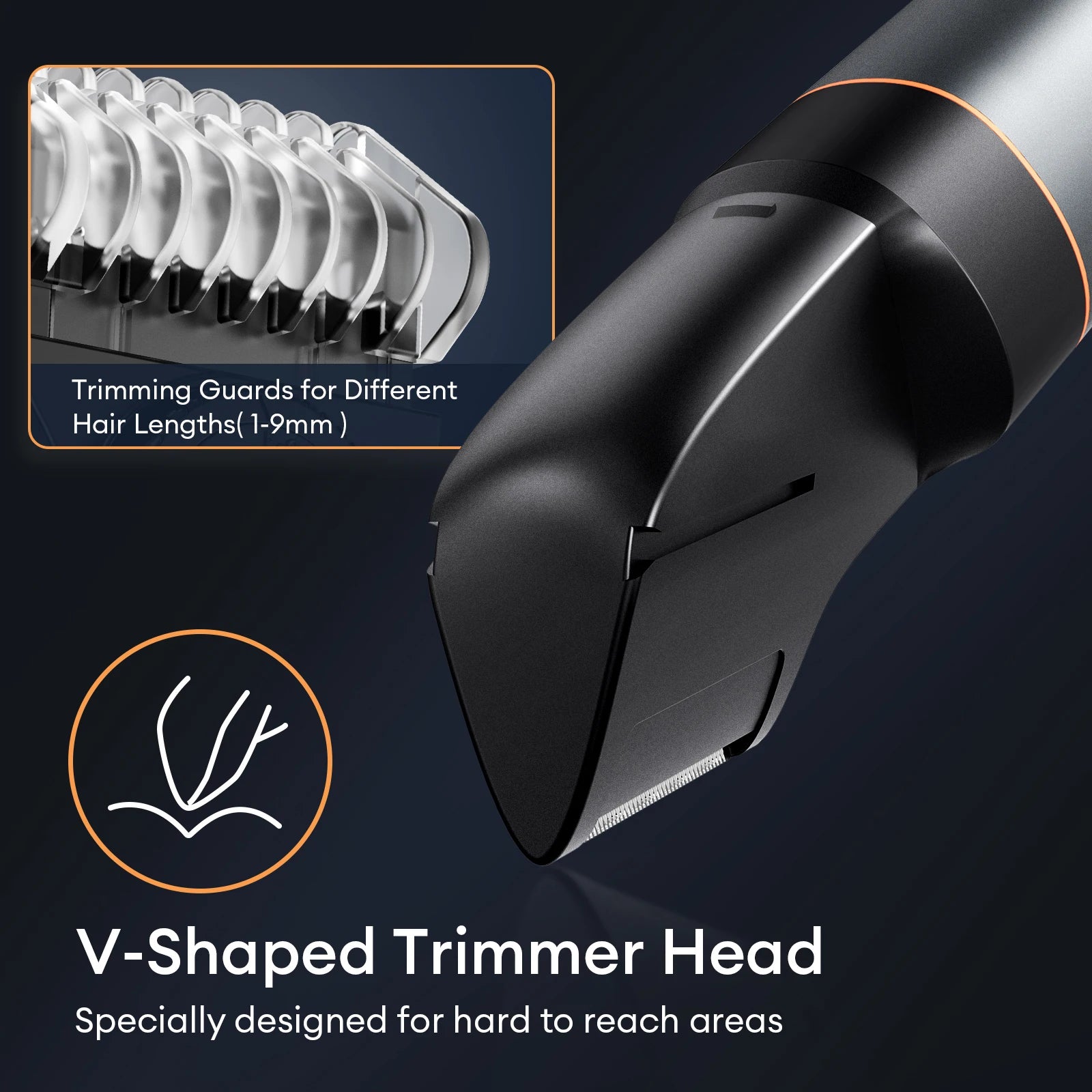 Kensen S16 Body Hair Shaver Kit with hair crimpers, compact design, black and silver color, suitable for grooming body hair.