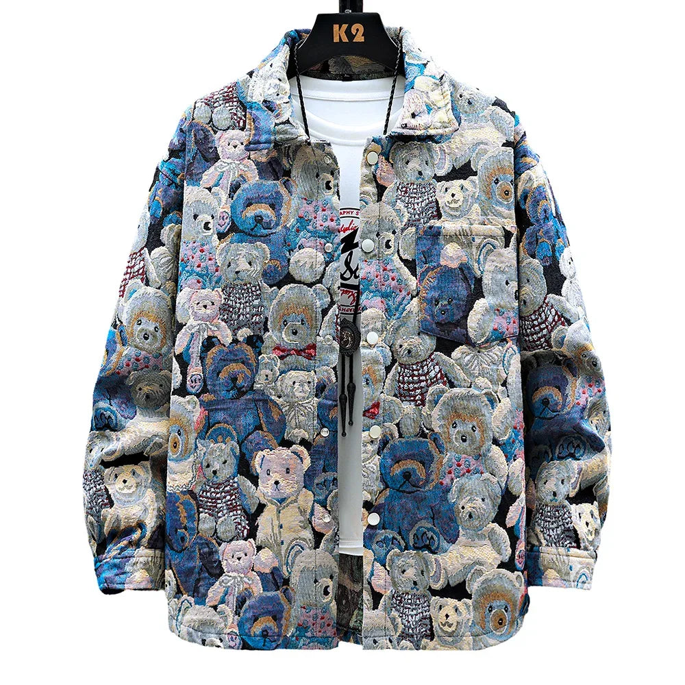 Men's Teddy Bear 3/4 Sleeve Jacket - ShopHub