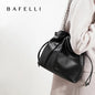 BAFELLI Genuine Cowhide Leather Bucket Handbag