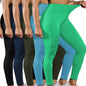 5-Pack of Women's High-Waisted Workout Leggings (various sizes and colours available) Habicare