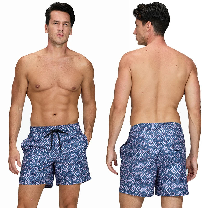 Men's ShopHub NZ summer boardshorts with quick-dry polyester, breathable mesh liner, ideal for gym or beach activities.