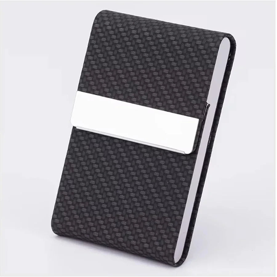 RFID Business Credit Card Holders Luxury Leather Men Wallets Metal Bank Cardholder Case Storage Visit Purses Minimalist Wallet
