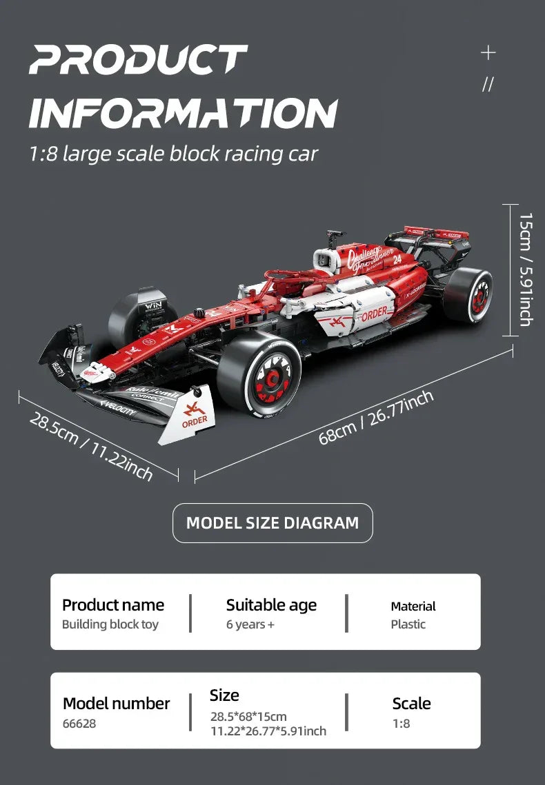 TOYLINX 1768PCS 1:8 F1 Race Cars Building Set - ShopHub