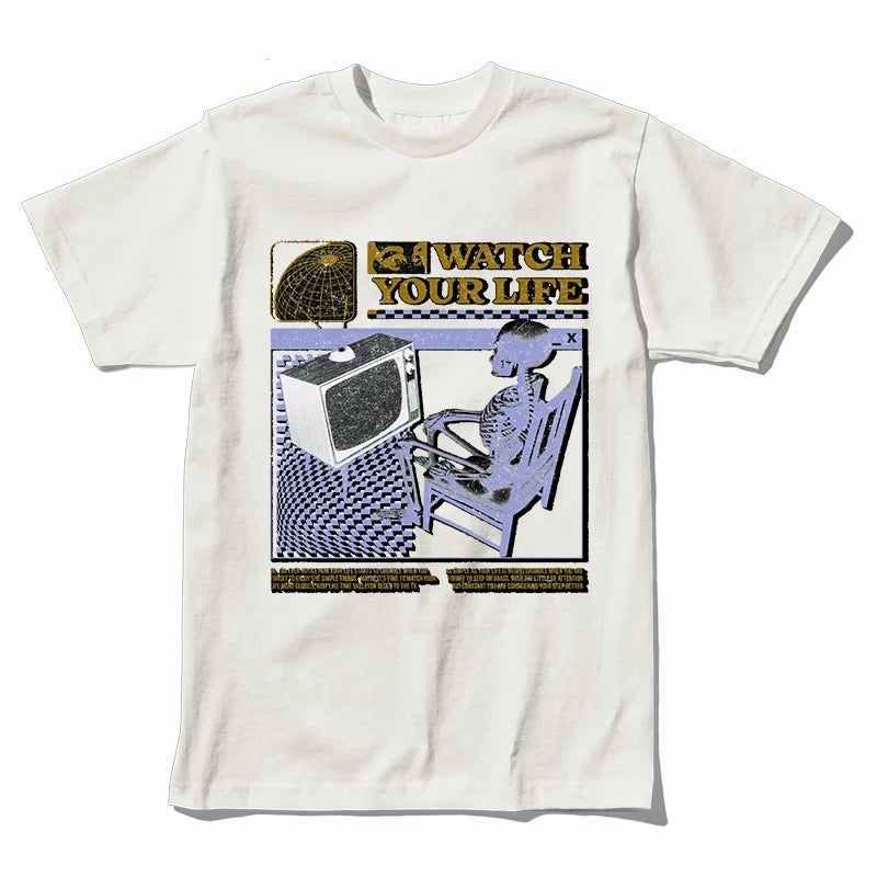 COOLMIND U0005 Funny Skull Graphic Cotton Tee