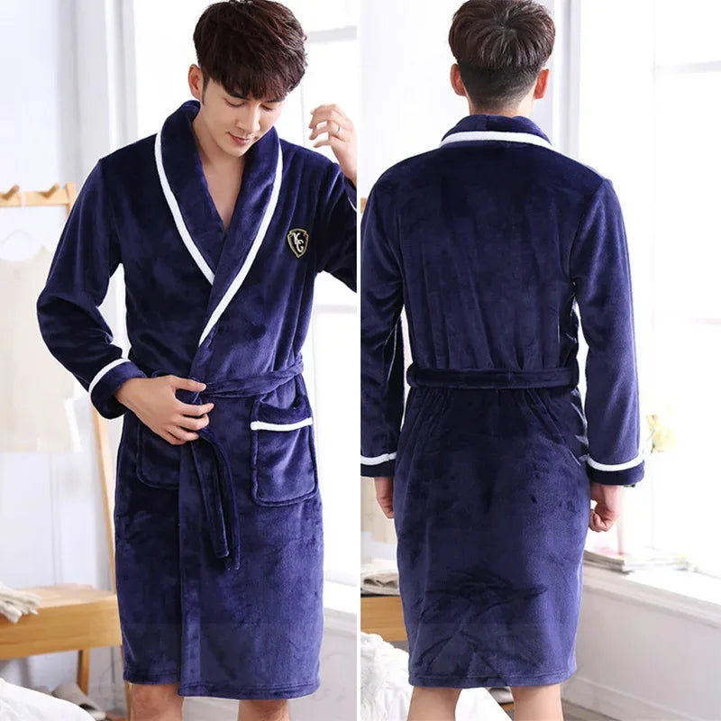 Men's Thick Flannel Robes - ShopHub