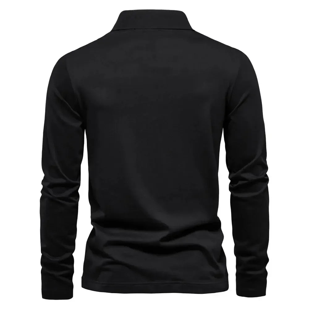 AIOPESON Long Sleeve Men's Polo Shirts - ShopHub