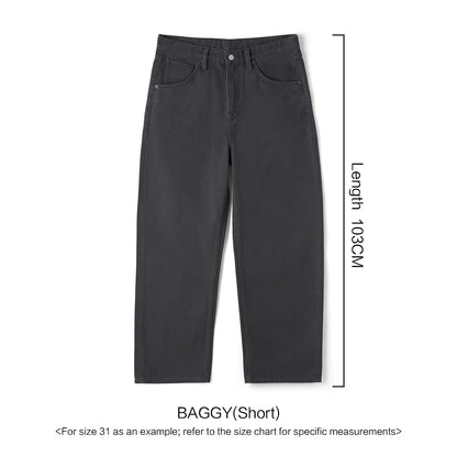 SIMWOOD 2026 Spring New Baggy Fit 11.3oz  Cotton Fabric Jeans Men Plus Size Casual Denim Chinos Pants