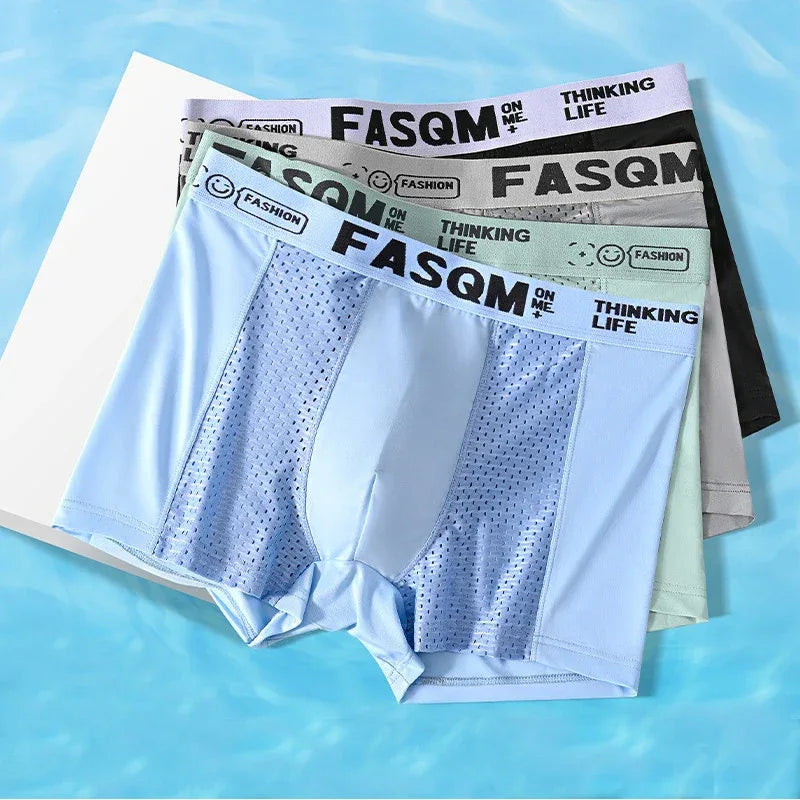 Men's 4 Pack Mesh Ice Silk Boxer Shorts - ShopHub