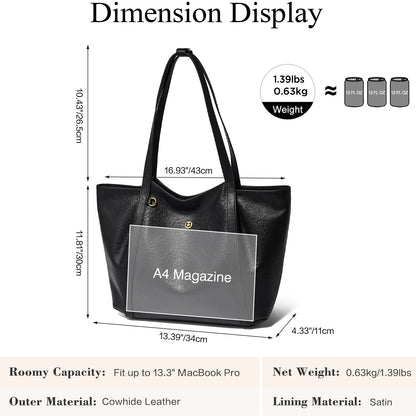 FOXER Women's Cow Leather Tote Shoulder Bag