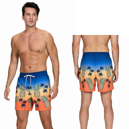 Men's Datifer Brand 2026 polyester gym shorts with mesh liner, side pockets, quick-dry fabric, multicolor design for beach or gym use
