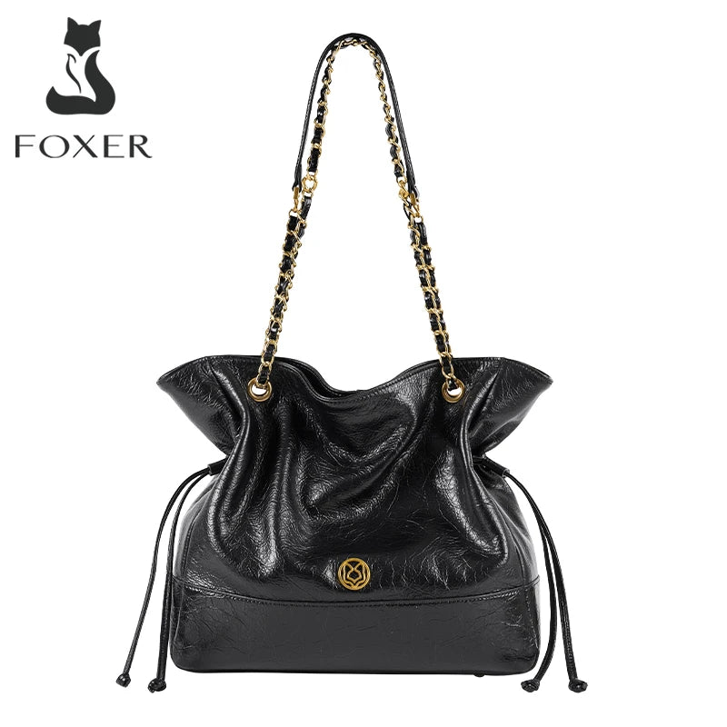 FOXER Luxury Genuine Leather Shoulder Bag
