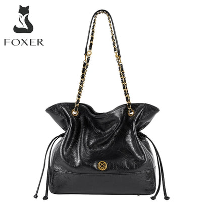 FOXER Luxury Genuine Leather Shoulder Bag