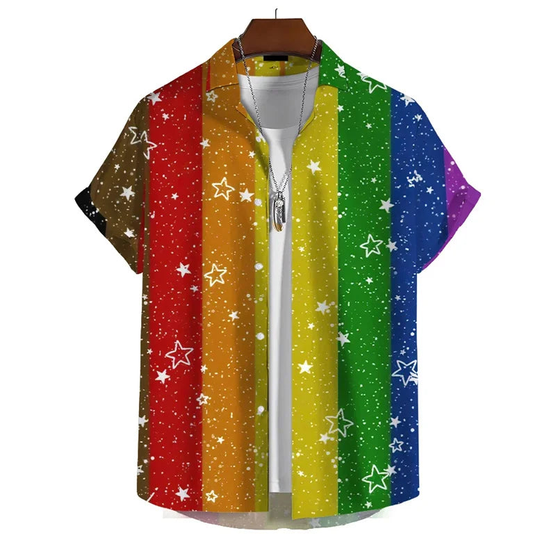 Men’s 3D Print Rainbow Shirt (10 different designs available) Habicare