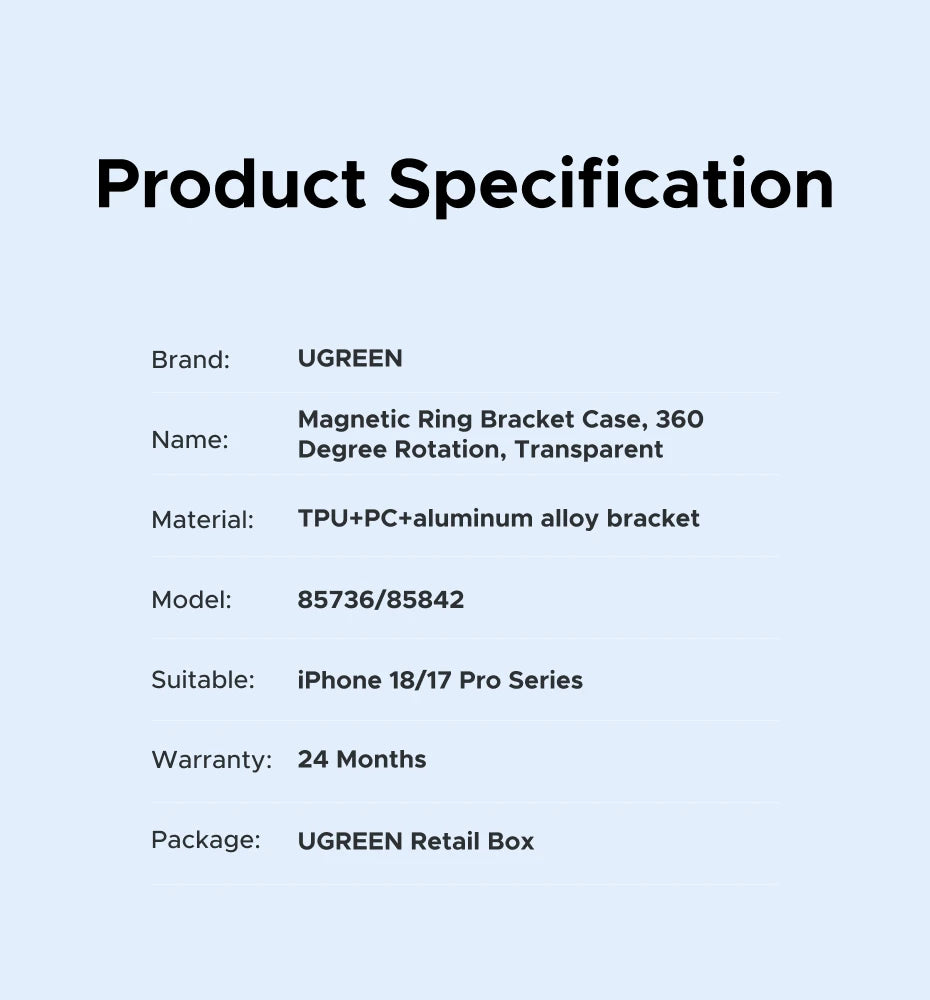 UGREEN 360° Magnetic Stand Case for iPhone 18, 17, & Pro Max Models