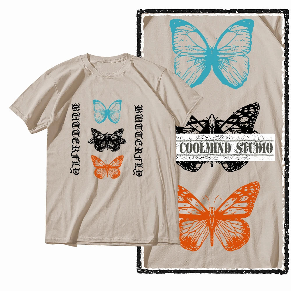 COOLMIND X0119 Wings of Joy Butterfly Cotton Tee