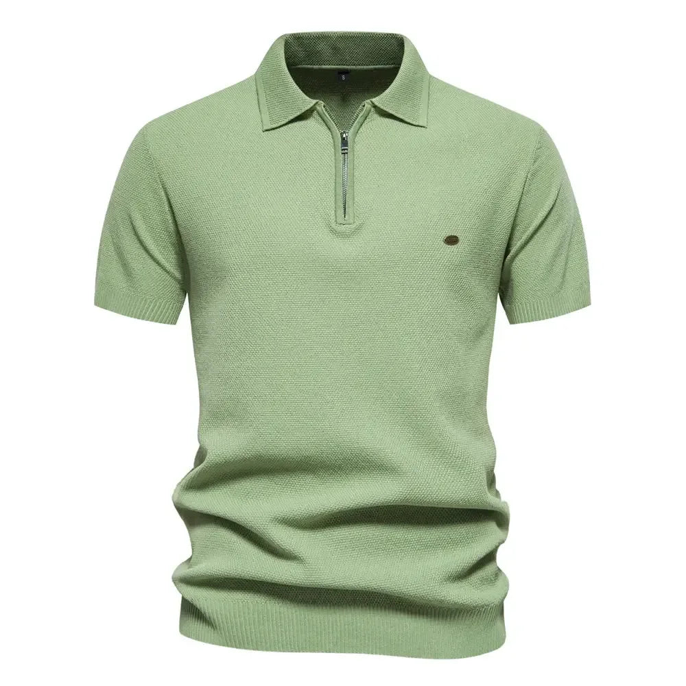 New Summer Ribbed Knit Polo Shirts - ShopHub