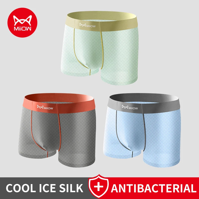 Stay Cool and Comfortable with MiiOW Ice Silk Men's Boxer Underwear