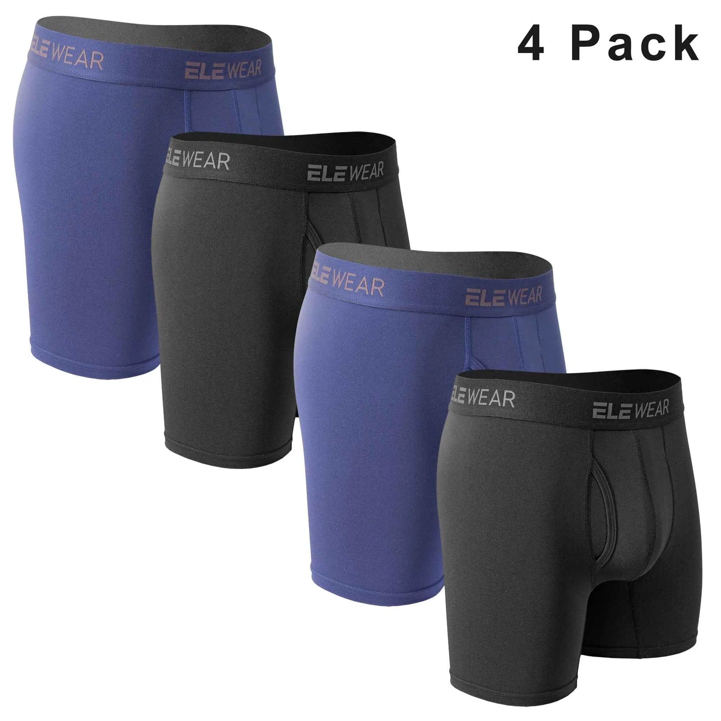 4 Pack Breathable Men's Boxershorts with Opening - Plus Size