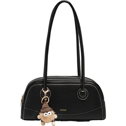 FOXER New Large Capaci Women's Handbag PU Leather Simple Retro Single Underarm Bag for Female Casual Commuting Pillow Bag Purse